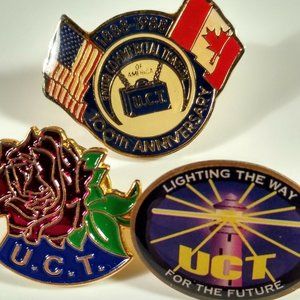 United Commercial Travelers UCT Pin Pinback Lot Of 3  100 Year Anniversary 1988